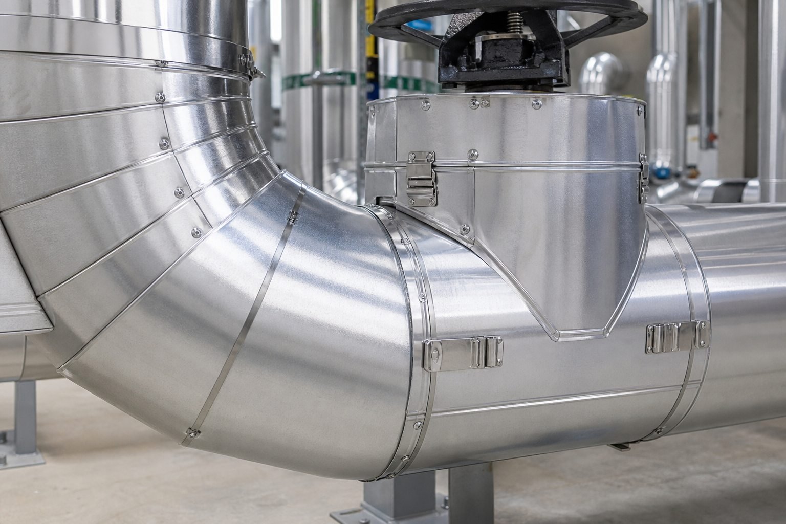 Detailed metal-jacketed pipe insulation workmanship