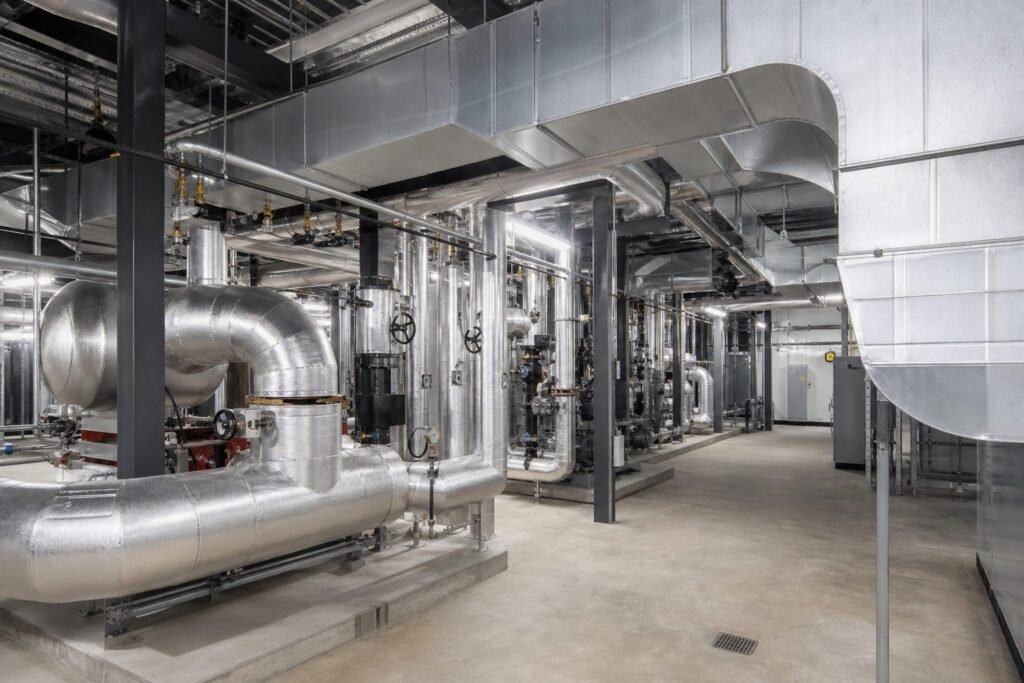 Professionally insulated mechanical room piping, equipment and HVAC ductwork